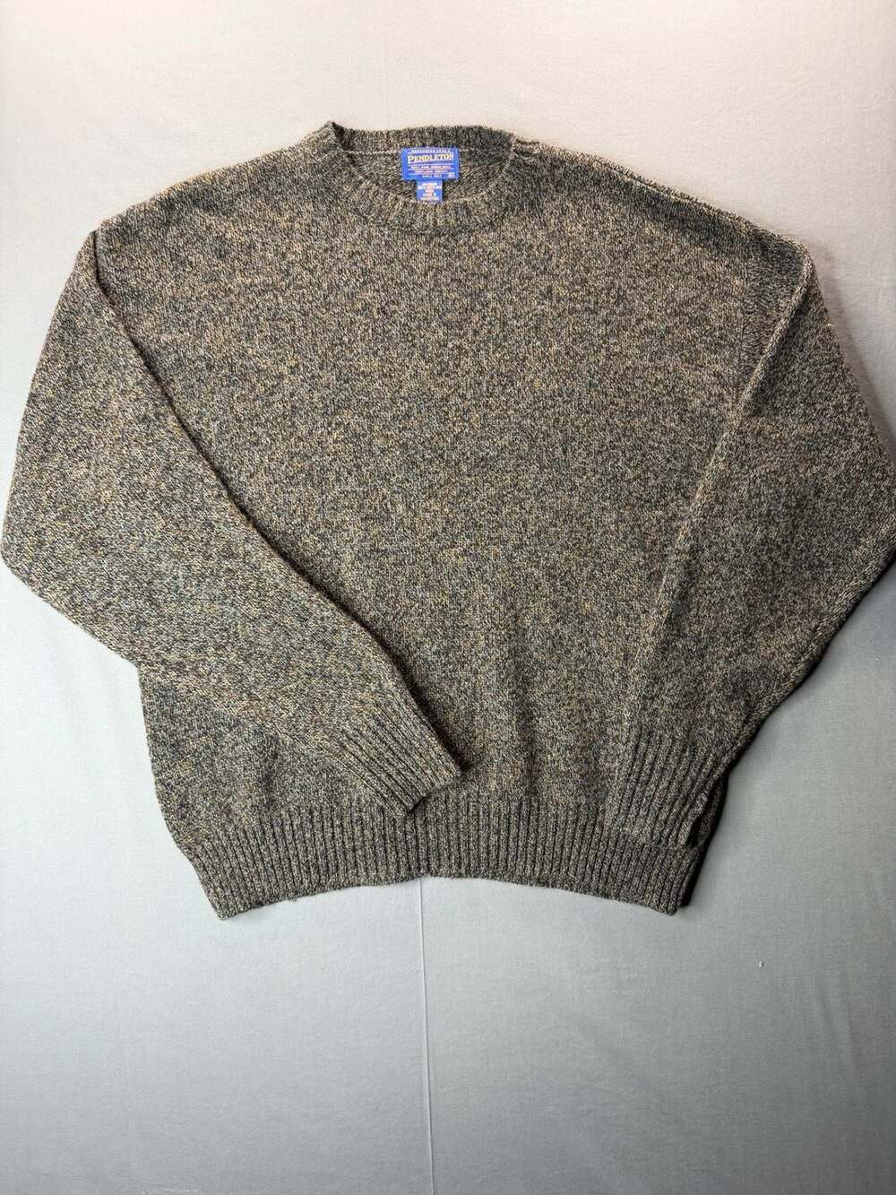 Vintage Pendleton Oregon Men's 100% Shetland Wool Crewneck Pullover Sweater XL